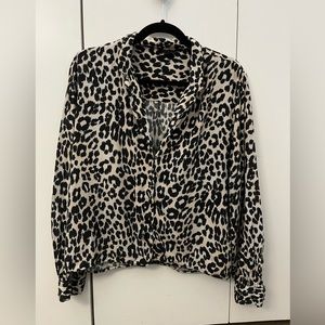 Topshop size 10 leopard print button up shirt